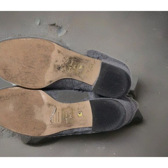 NIB Nine West Gray Wool Blend Block Heel Ankle Boots Women's Size 9 - Picture 7 of 7